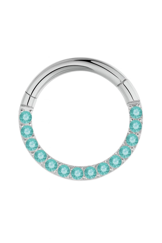קליקר טיטניום עם שיבוץ זירקונים טורקיז