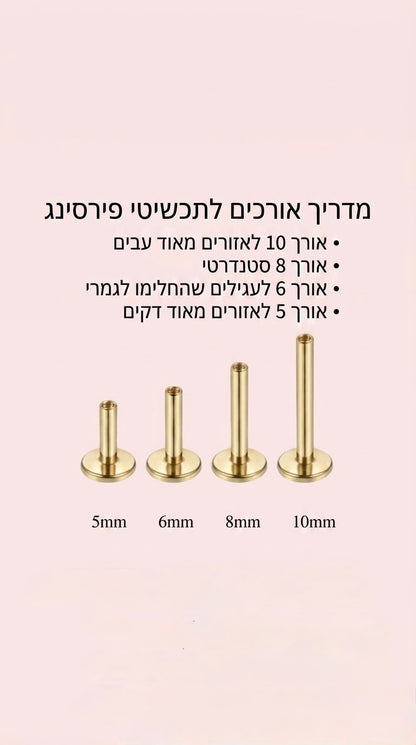 לברט טטניום/ מצופה זהב 14 קראט בשיבוץ זרקונים עם תליון בצורת טיפה